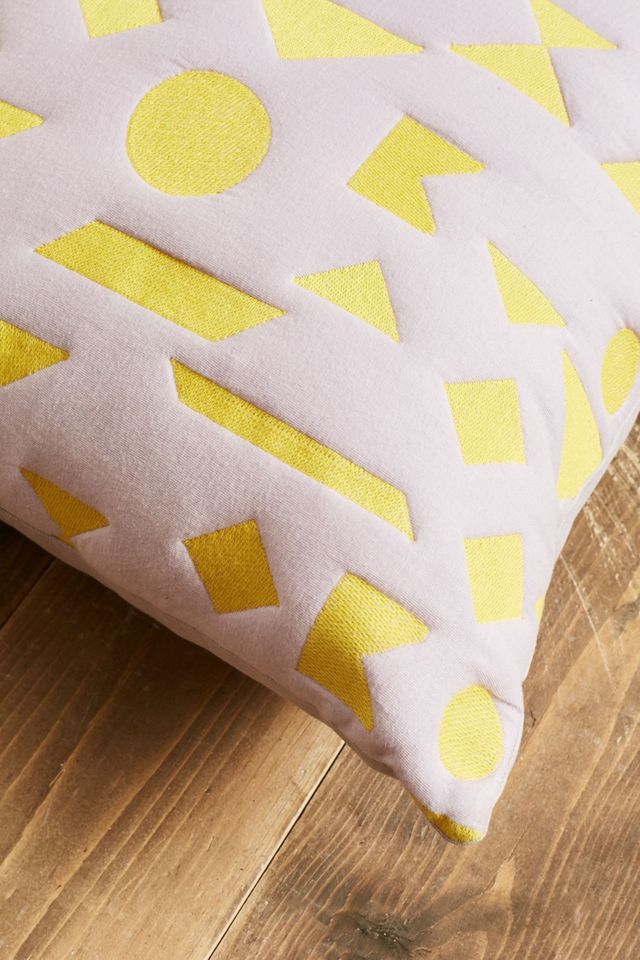 Shapes Lilac & Yellow Throw Cushion #2