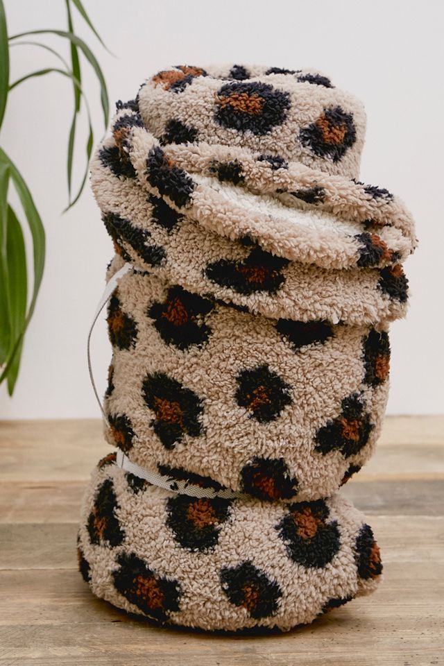Leopard Sherpa Throw Blanket #1