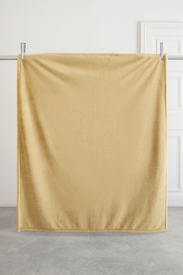 Ecru Faux Fur Throw Blanket #2