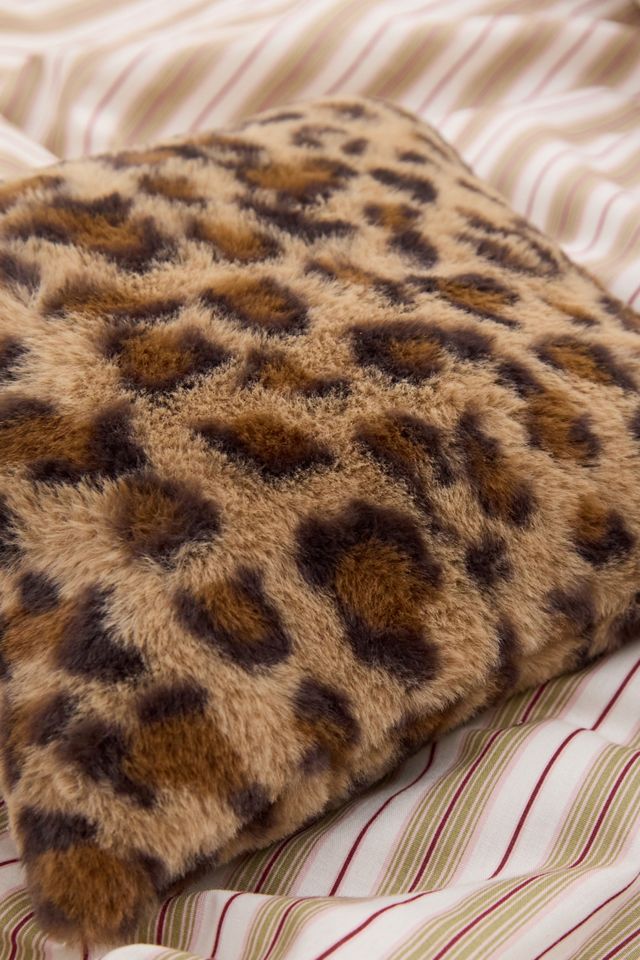 Mini Cojín de Piel Sintética Estampado de Leopardo #1