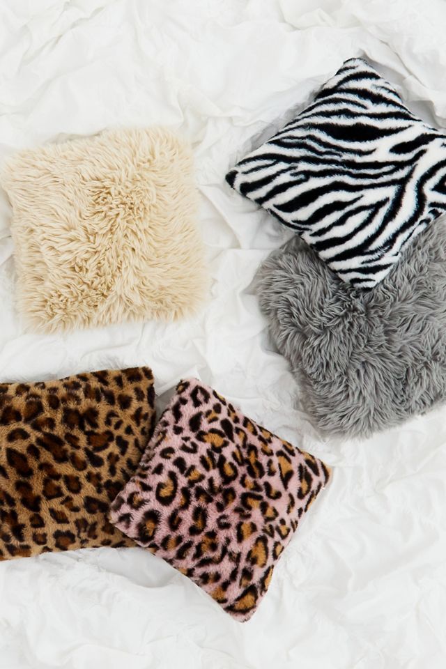 Mini Cojín de Piel Sintética Estampado de Leopardo #2