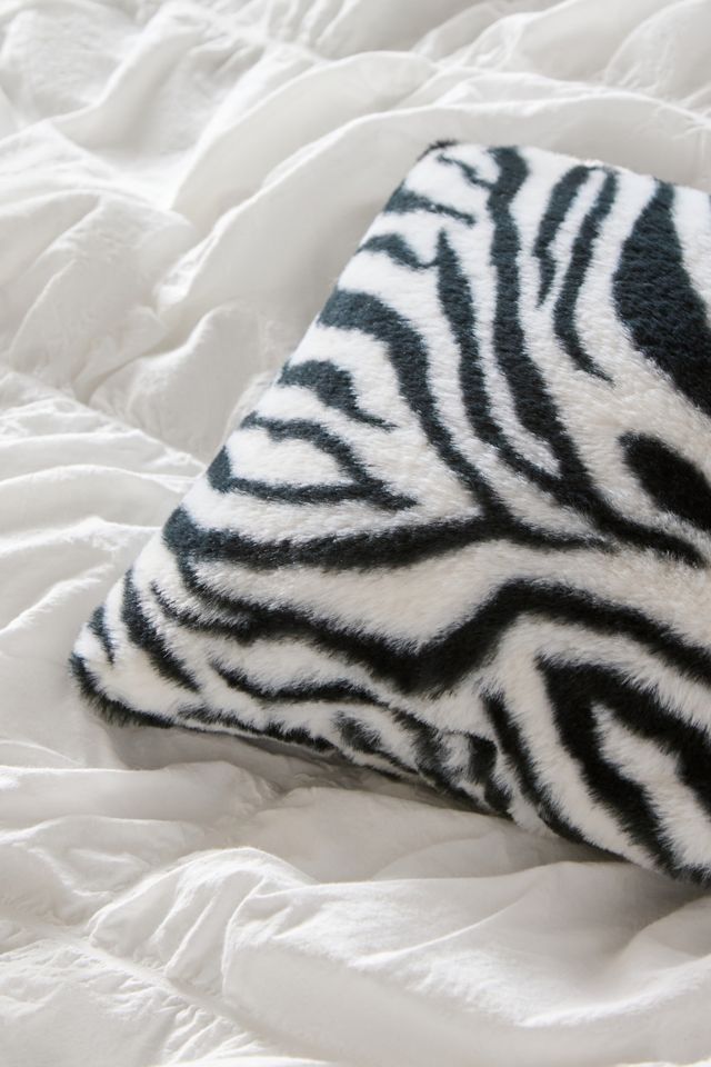 Zebra Faux Fur Mini Cushion #1