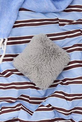 Grey Faux Fur Mini Cushion