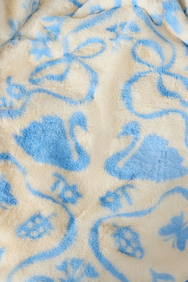 Twirl Bow Faux Fur Throw #3