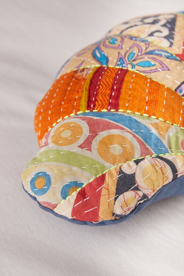 Urban Renewal One-Of-A-Kind Patchwork Seashell Cushion #2