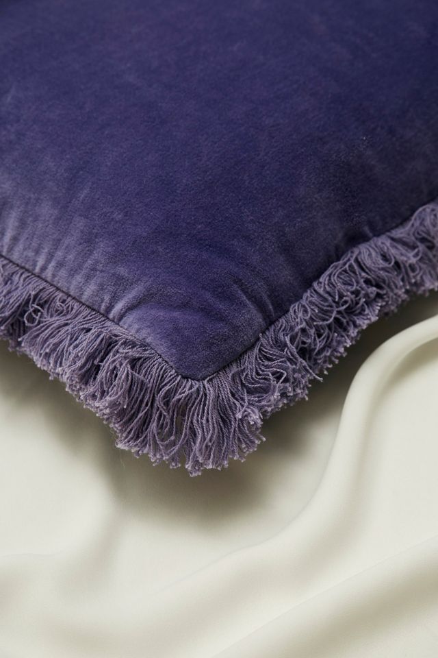Velvet Fringe Lilac Cushion #1