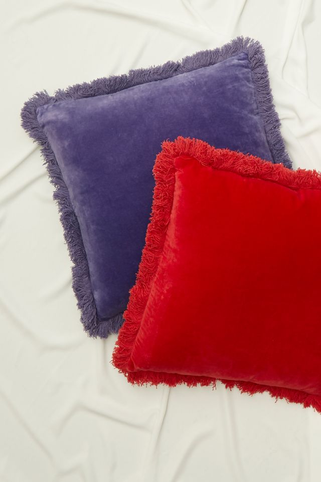 Velvet Fringe Lilac Cushion #2