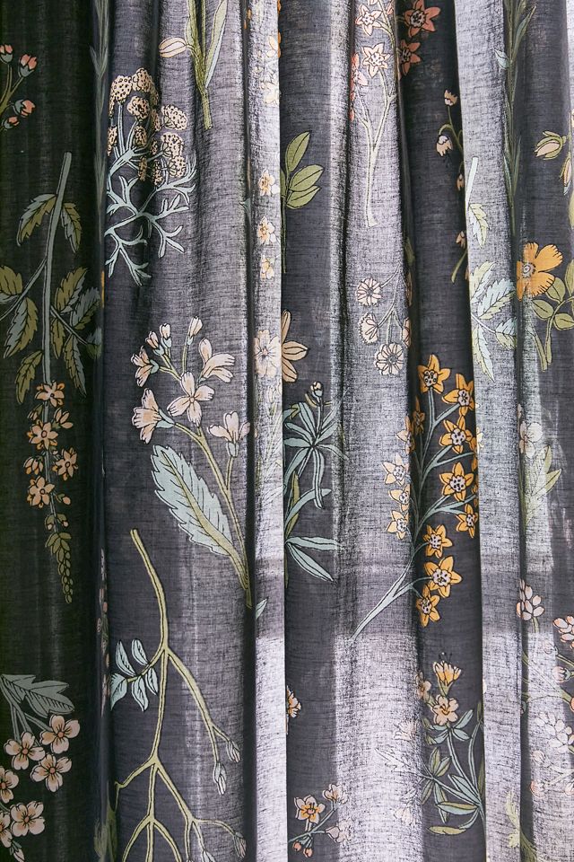 Black Myla Floral Curtain #2