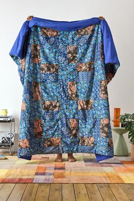 One-Of-A-Kind Quilted Patchwork Quilted Throw