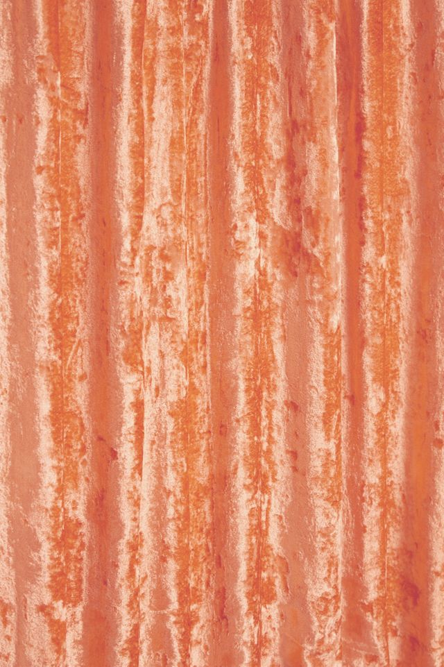 Orange Crushed Velvet Window Curtain #2