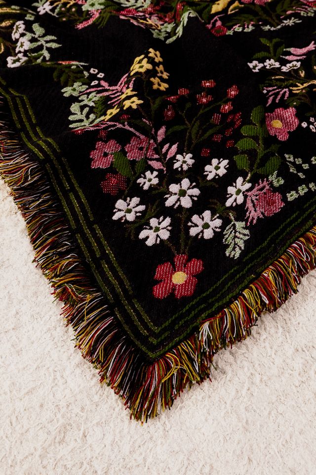 Dark Floral Art Throw #1