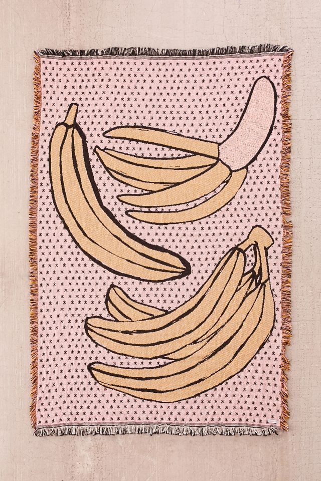 Calhoun & Co. - Bananas! Jeté de lit en jacquard
