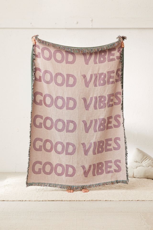 Good Vibes Woven Throw Blanket