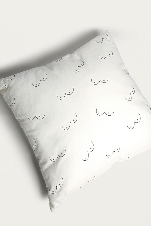Boob Print White Cushion #2