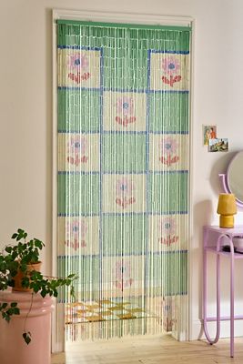 Daisy Check Bamboo Curtain