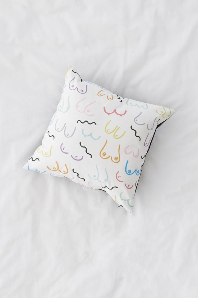 Multi-Colour Boob Print Throw Cushion #1