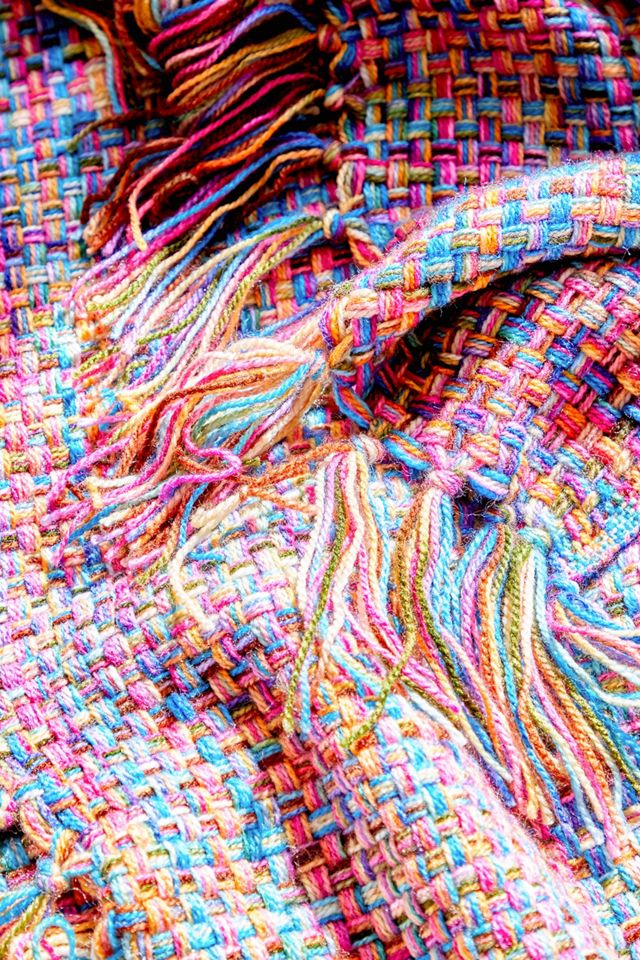 Bright Multi-Stripe Woven Throw Blanket #2