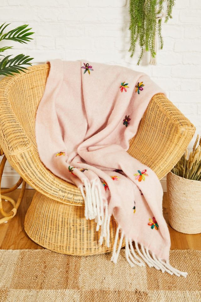 Embellished Pink Cosy Blanket Urban Outfitters UK