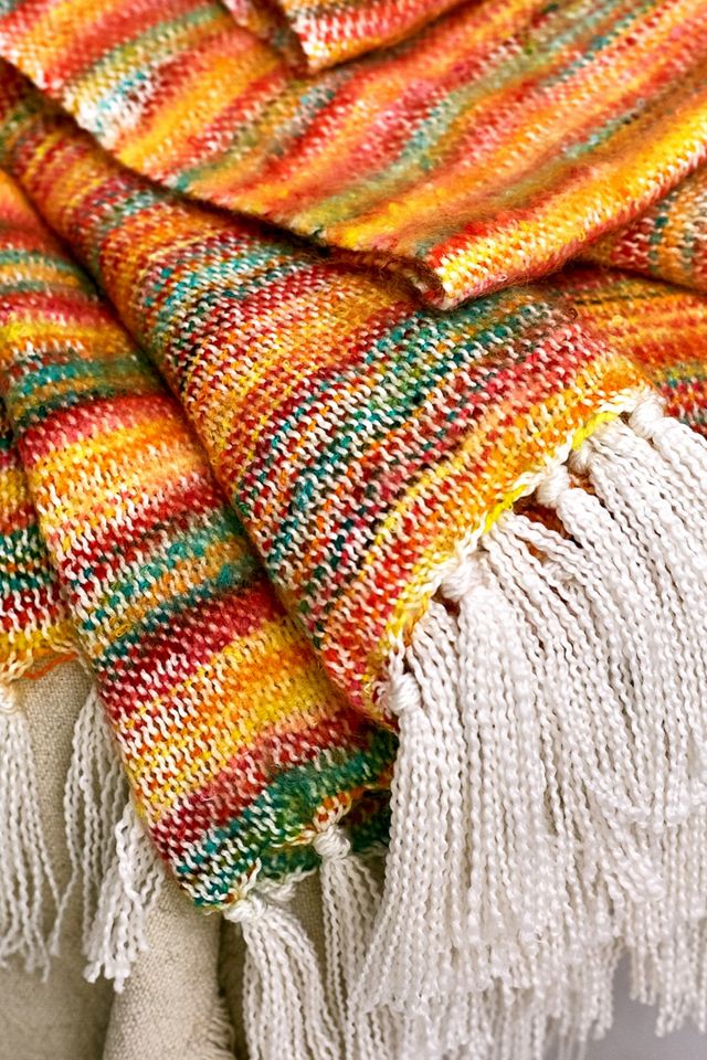 Carmen Bright Multi-Colour Throw Blanket | Urban Outfitters UK