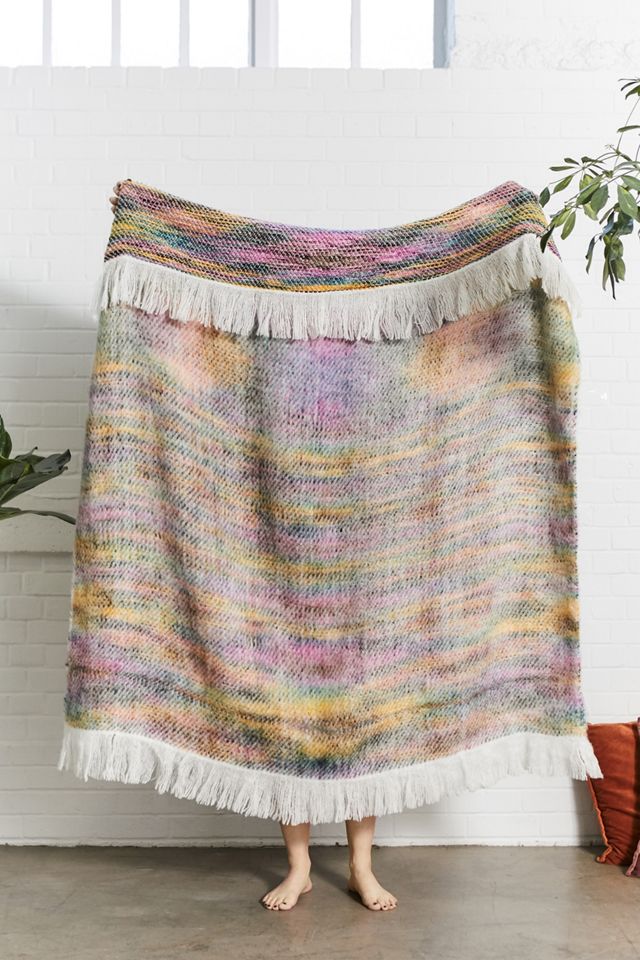 Reversible Multicolour Throw Blanket | Urban Outfitters UK