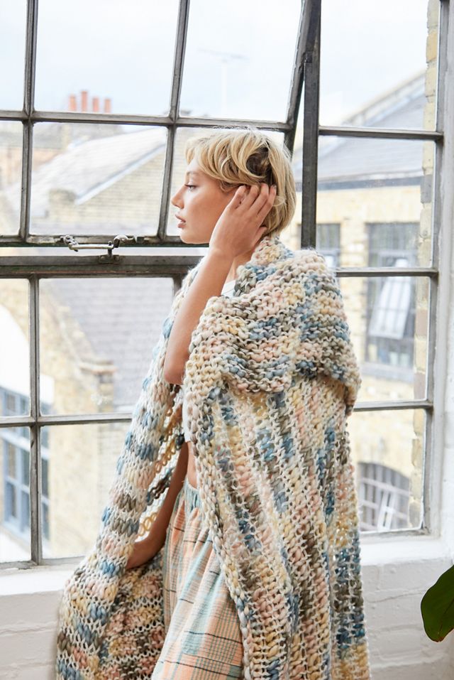 Pastel Space-Dye Knit Blanket  #1