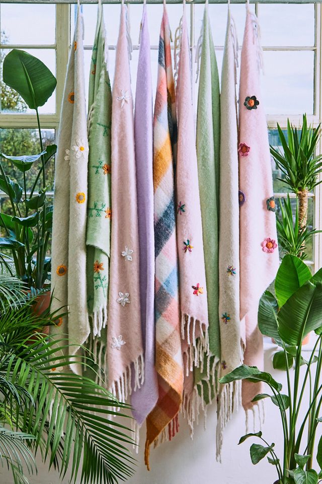 Pink Daisy Cosy Blanket Urban Outfitters UK