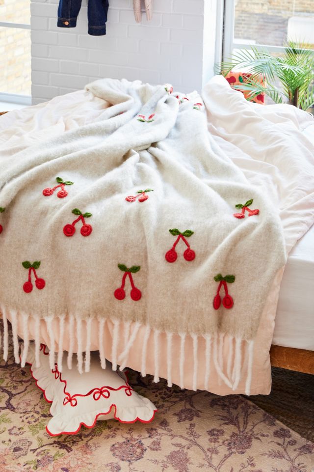 Cherry Embellished Cosy Blanket #1