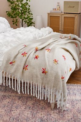 Floral Embellished Cosy Blanket