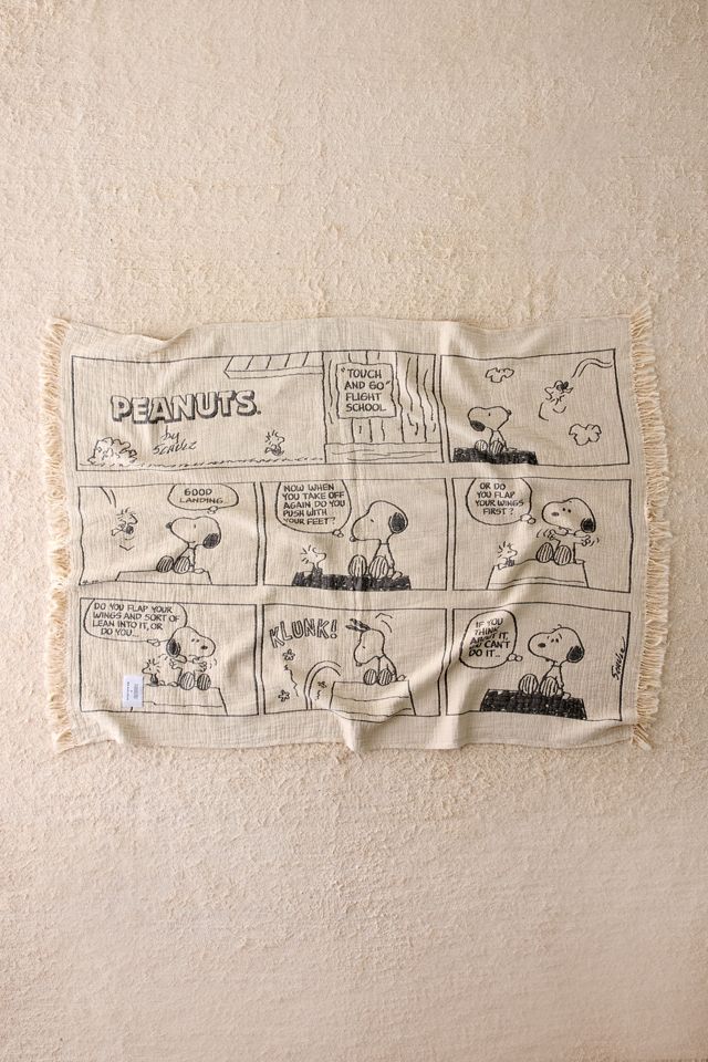 Maison Deux X Peanuts Snoopy Flight School Comicstrip-Decke #1