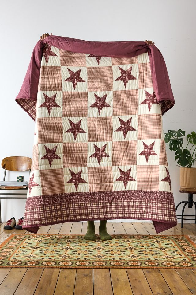 Star Patchwork Quilted Throw #1