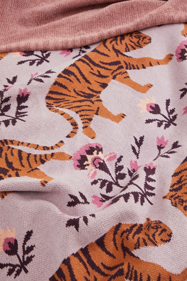 Jeté d'art en tricot tigre #2
