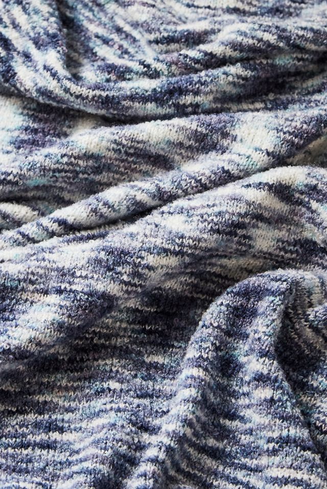 Coperta in Maglia Blu Melange #2