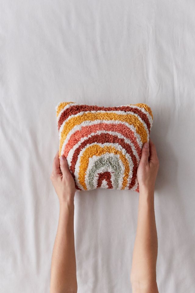 Rainbow Tufted Mini Throw Cushion
