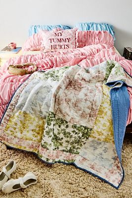 Jeté matelassé en patchwork de toile
