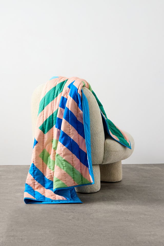 Geometric Stripe Quilted Throw #1