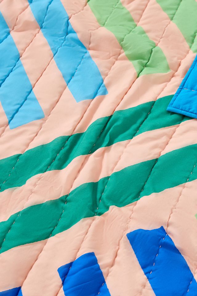 Geometric Stripe Quilted Throw #2