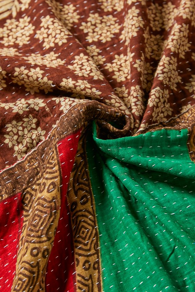 Trapunta Kantha reversibile vintage per il rinnovamento urbano unica nel suo genere #3