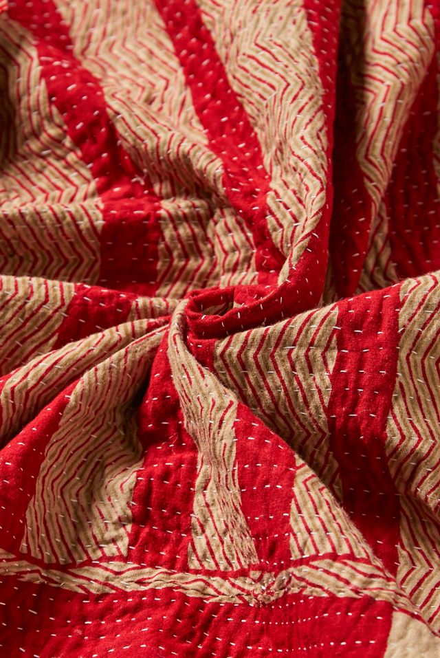 Trapunta Kantha reversibile vintage per il rinnovamento urbano unica nel suo genere #3