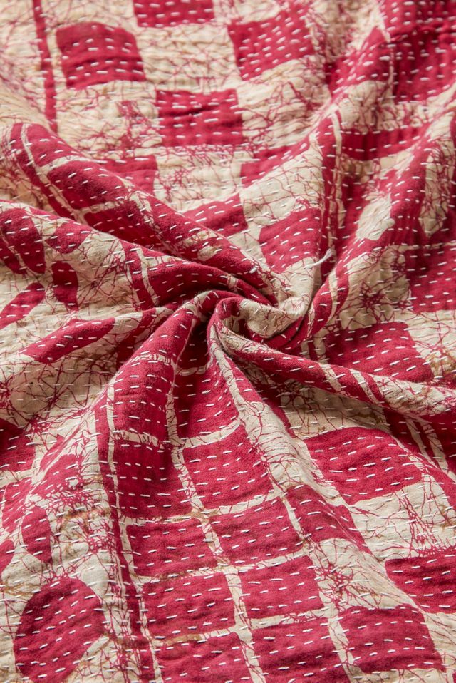 Urban Renewal One-Of-A-Kind Vintage Reversible Kantha Quilt #2