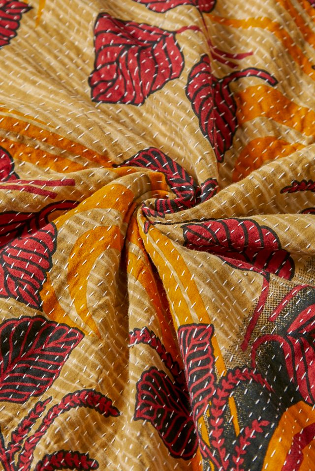 Urban Renewal One-Of-A-Kind Vintage Reversible Kantha Quilt #3