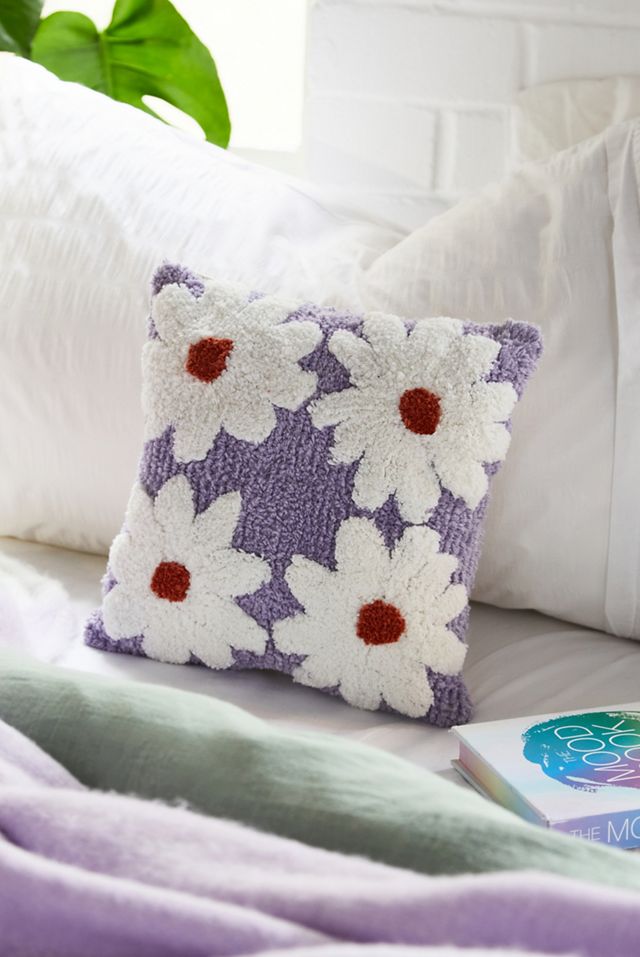 Mini Lilac Daisy Tufted Cushion #1