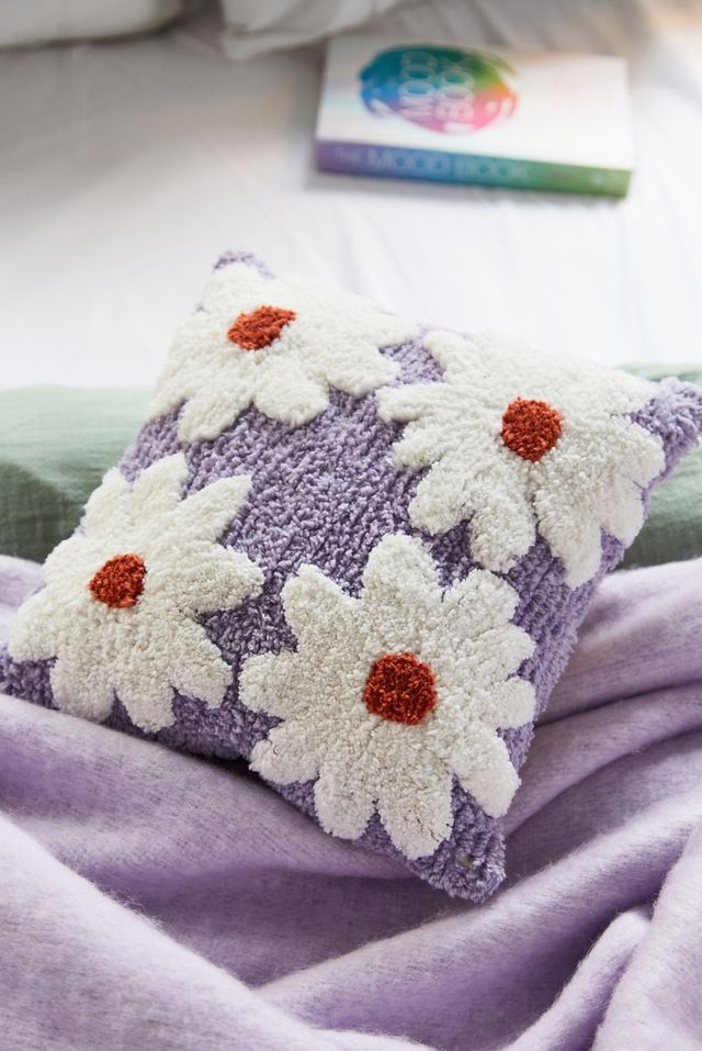 Mini Lilac Daisy Tufted Cushion #2