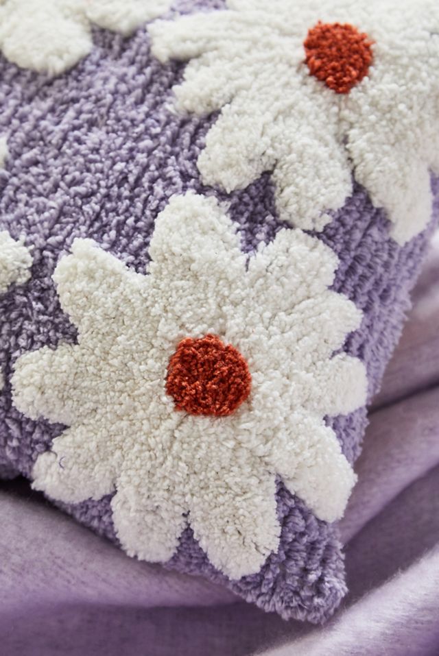 Mini Lilac Daisy Tufted Cushion #3
