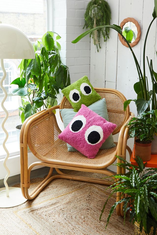 Mini coussin tufté avec yeux globuleux vert  #2