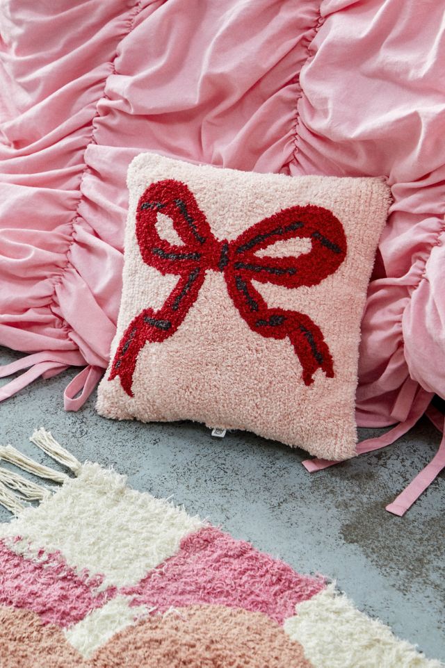 Pink Bow Tufted Cushion | Urban Outfitters UK