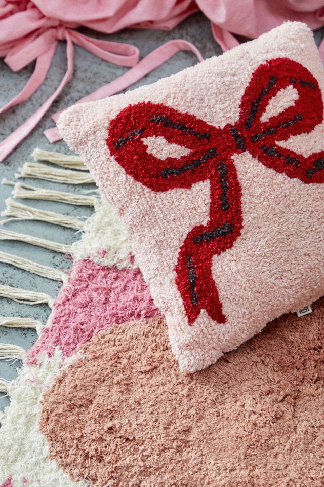 Pink Bow Tufted Cushion | Urban Outfitters UK