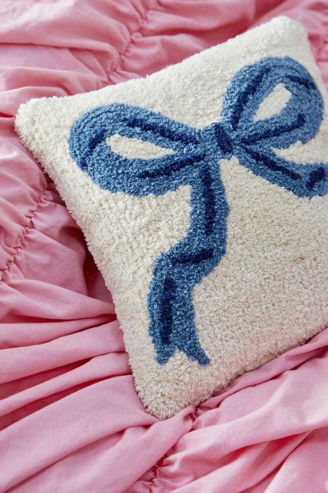 Blue Bow Tufted Cushion  #1