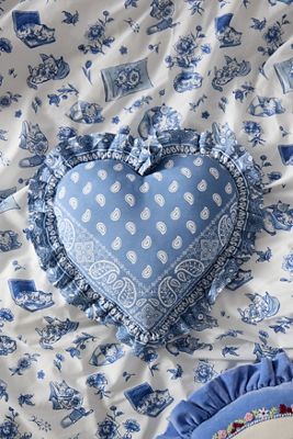 Blaues Bandana-Herzkissen