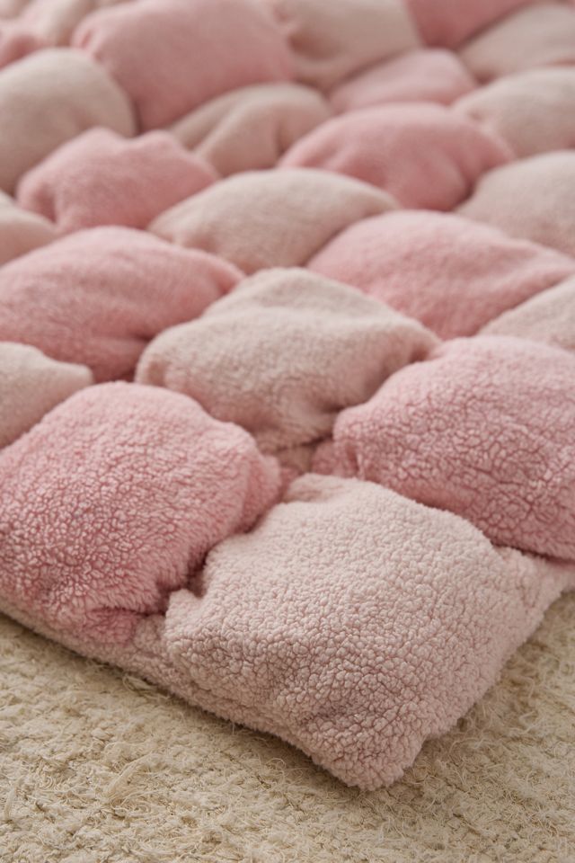 Rose Sherpa Puff Throw #1