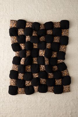 Leopard Sherpa Puff Throw